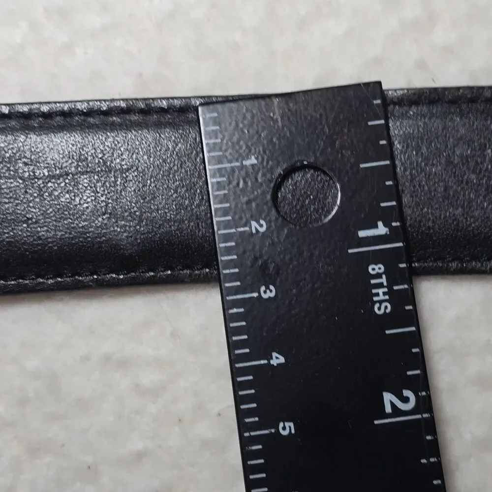 Dockers Mens Black Cowhide Leather Size 40 Gold Buckle